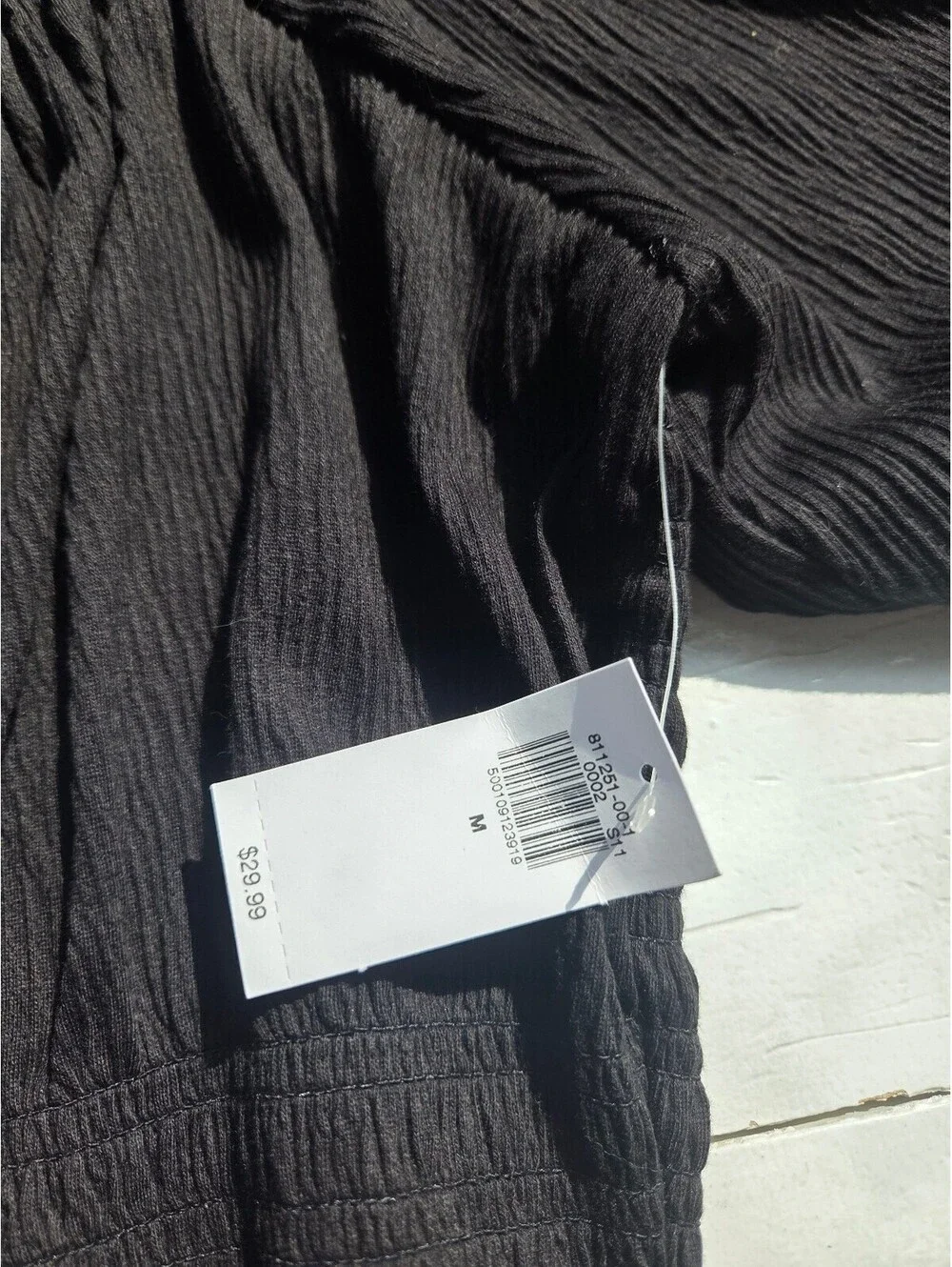 Old Navy Black Puff Sleeve Peplum Top Medium NWT